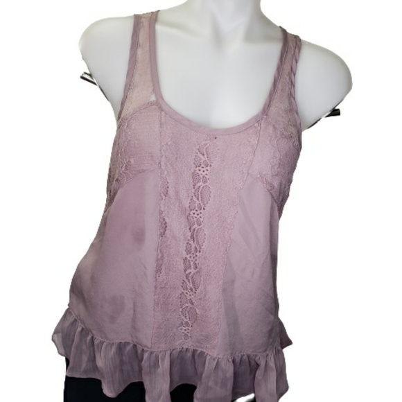BOGO FREE-PARAPHRASE Mauve Frilly Tank Blouse PS - Picture 4 of 7